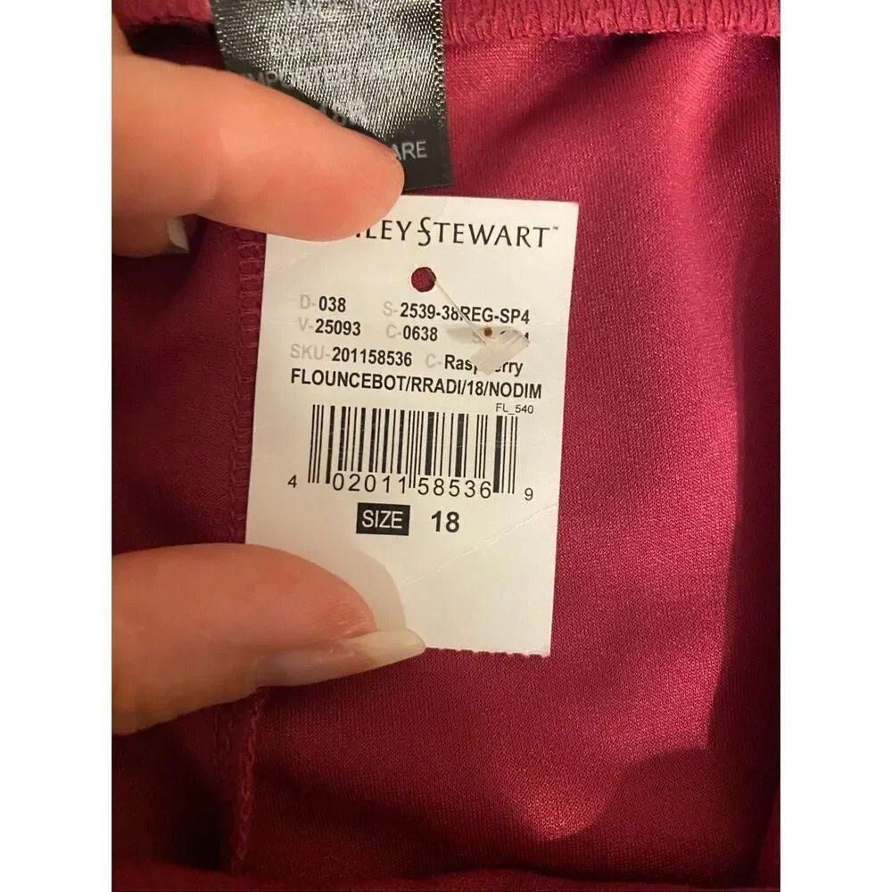 Ashley Stewart size 18 NWT skirt pink raspberry